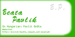 beata pavlik business card